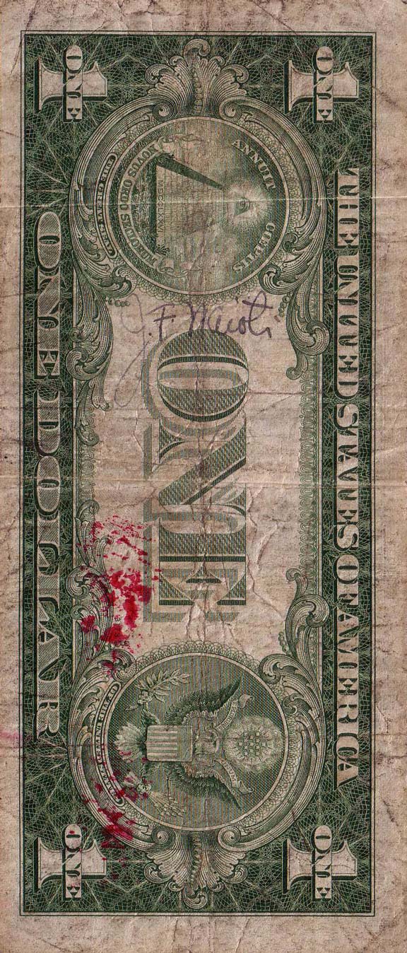 Lt. Ed Jordan's Short Snorter (Back)